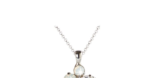 Dámsky strieborný náhrdelník s priehľadnými Swarovski kryštálmi Destellos