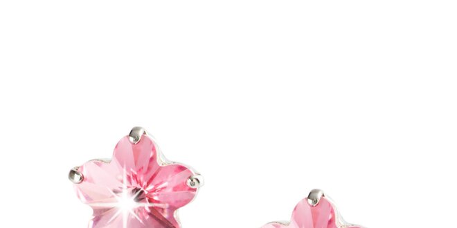Dámske růžové náušnice v tvare kvetín Destellos