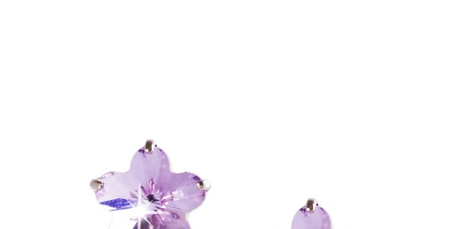 Dámske fialové náušnice so Swarovski kryštálmi Destellos