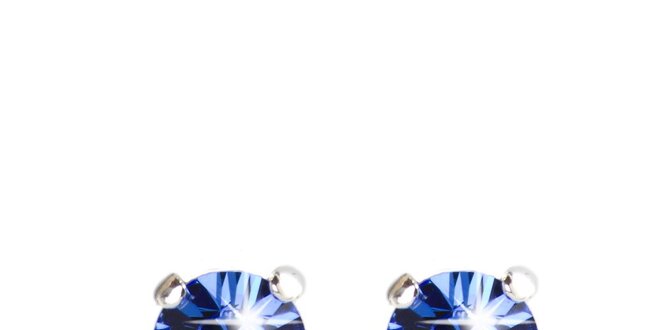 Dámske náušnice s blankytne modrými kryštálmi Destellos