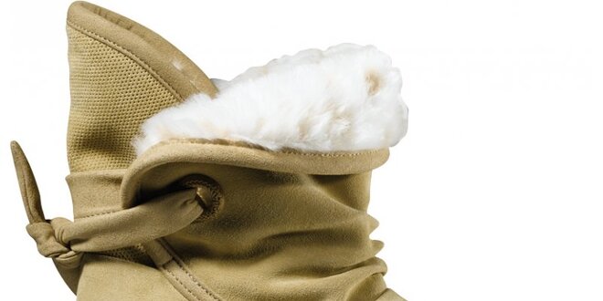 Dámske béžové semišové zimné topánky s kožušinou DVS Shiloh
