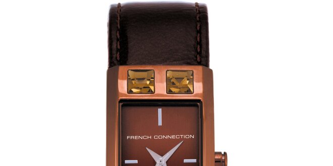 Dámske hnedo-karamelové analógové hodinky French Connection