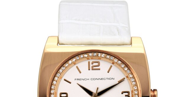 Dámske zlato-biele analógové hodinky French Connection