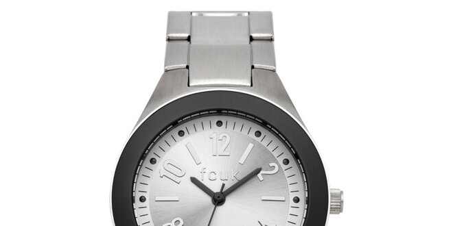 Dámske čierno-strieborné hodinky s kovovým remienkom French Connection