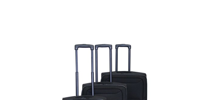 Set troch čiernych kufrov na koliečkach Esprit