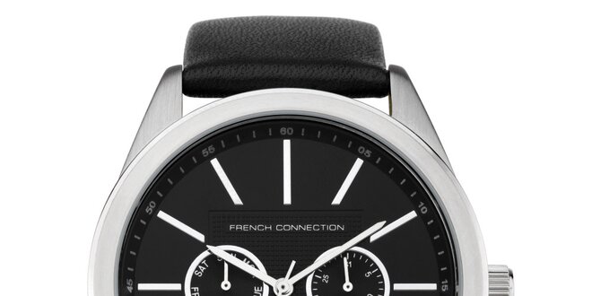 Pánske čierne analogové hodinky French Connection