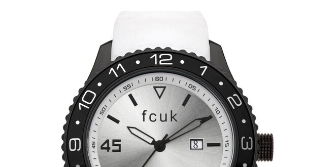 Pánske čierno-biele športové analogové hodinky French Connection