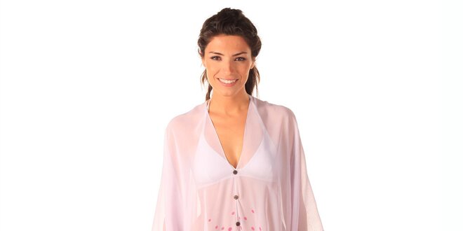 Dámske ružové transparentné šaty Caniche