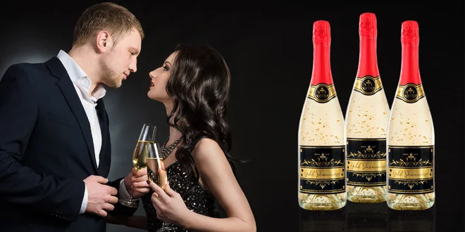 Šumivé víno Chardonnay s 23-karátovým zlatom