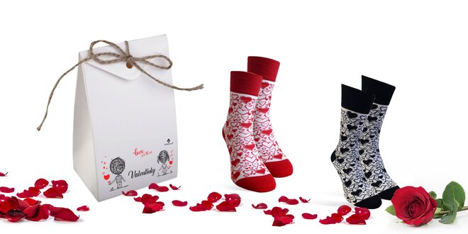 Valentínske ponožky Karpathia v darčekovom balení