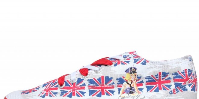 Dámske plátené tenisky American Eagle s potlačou britskej vlajky