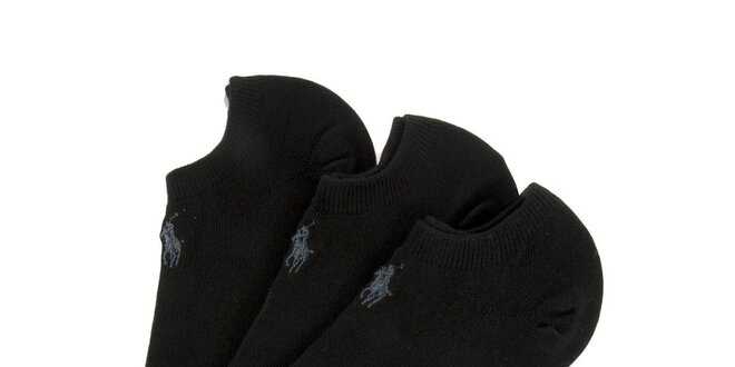 Troje čierne pánske ponožky Ralph Lauren