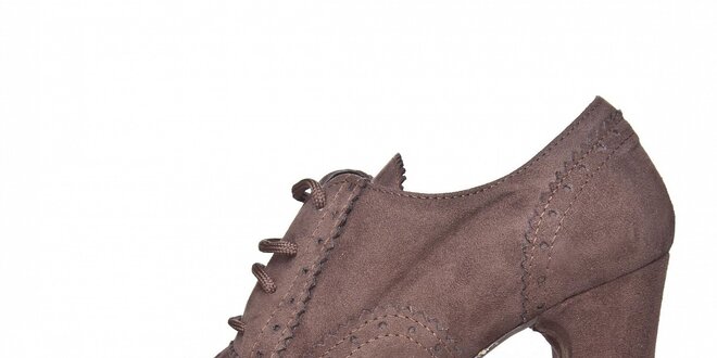 Dámske svetlo hnedé semišové topánky Scarpe Italiane na vysokom podpätku