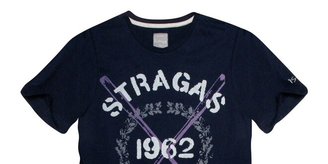 Pánske  navy tričko s potlačou Paul Stragass