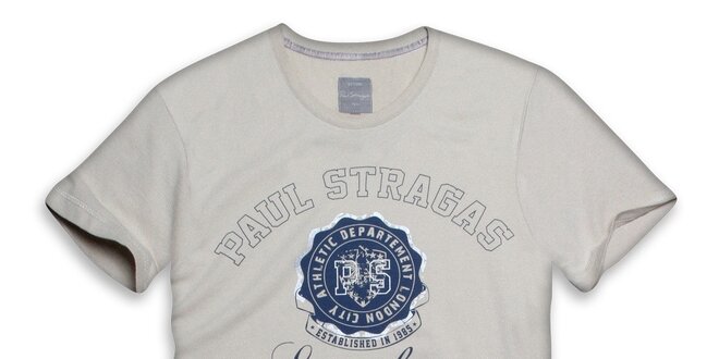 Pánske béžové tričko s potlačou Paul Stragas