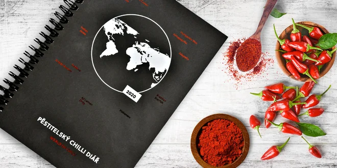 Pestovateľský chilli diár + 25 semienok rôznych odrôd