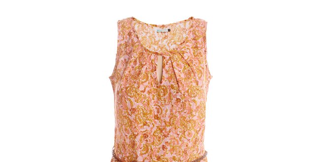 Dámske marhuľovo-ružové šaty s opaskom 2two
