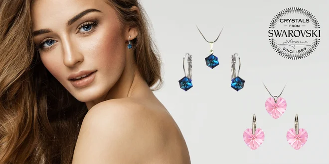 Sety Swarovski v tvare srdca alebo kocky