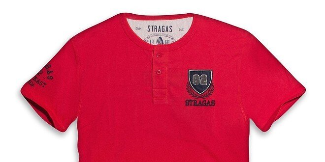 Pánske červené tričko s výšivkou Paul Stragas