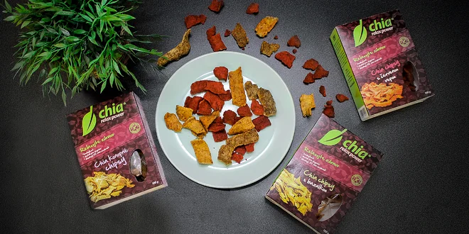 Bezlepkové vegánske chipsy s chia semienkami: 3 druhy