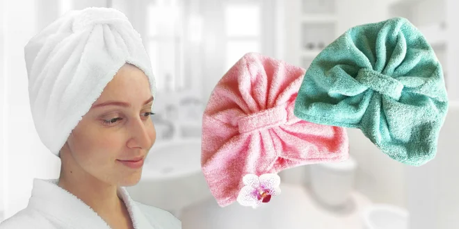 Praktický froté turban na vlasy: 100% bavlna