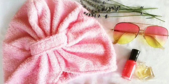 Praktický froté turban na vlasy: 100% bavlna