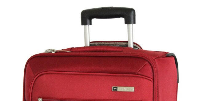 Červený cestovný kufor na koliečkach Movom