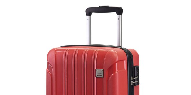 Červený cestovný kufor na koliečkach Movom