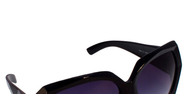 Dámske čierno-fialové  slnečné okuliare s ostrými hranami Jeepers Peepers