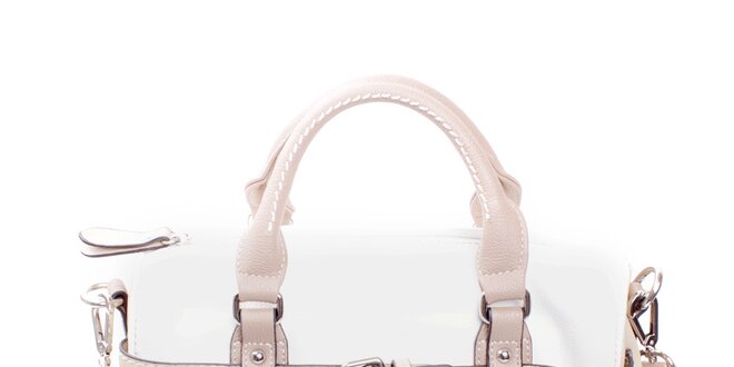 Dámska béžovo-biela kabelka do ruky Sisley