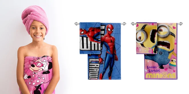 Bavlnené licenčné osušky pre deti