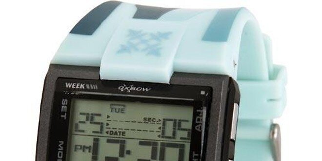 Pánske športové digitálne hodinky Oxbow s modrým remienkom