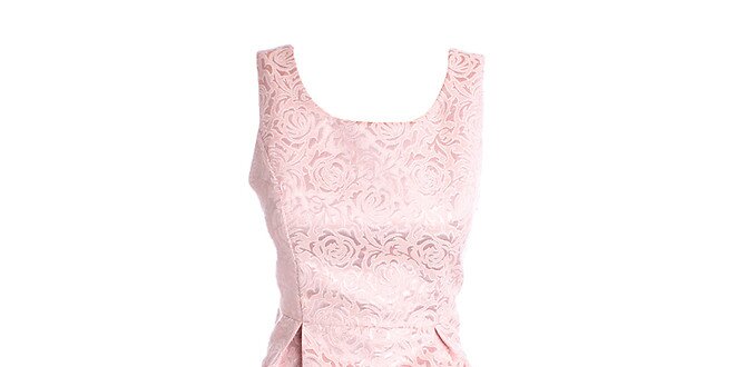 Dámske ružové "brokátové" šaty Yumi