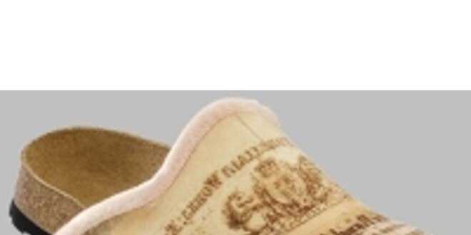 Béžové vintage papuče Papillio