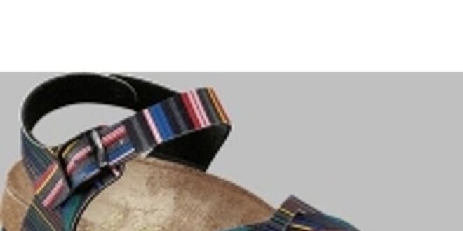 Dámske farebné pruhované sandále Papillio