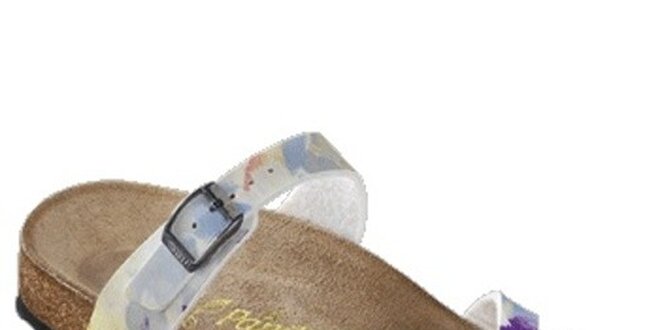 Dámske biele sandálky so vzorom Papillio