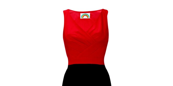 Dámske červeno-čierne púzdrové šaty Fever