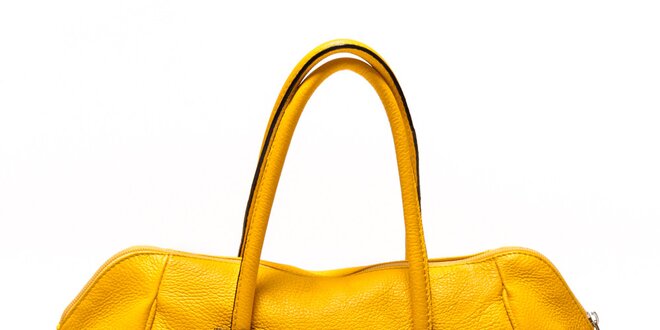 Dámska žltá kožená kabelka Sonia Ricci
