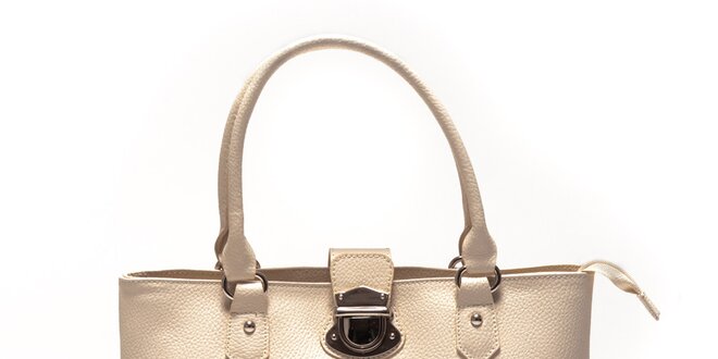 Dámska béžová kabelka so zámčekom Sonia Ricci