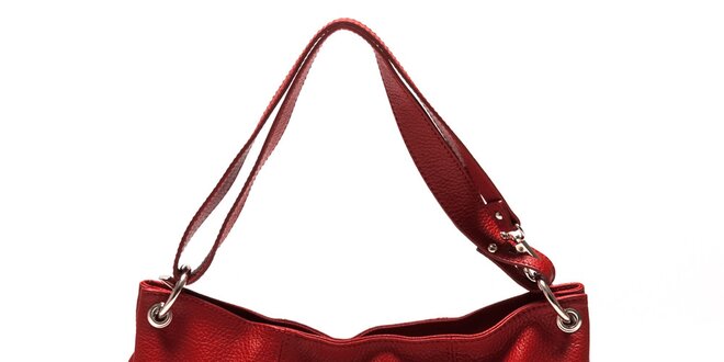 Dámska červená kabelka oválného tvaru Sonia Ricci