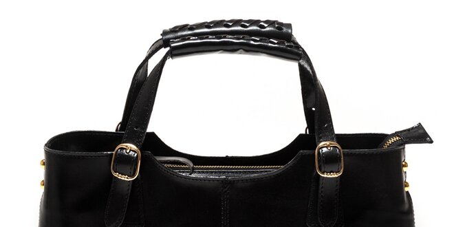 Dámska čierna kabelka s pletením Sonia Ricci