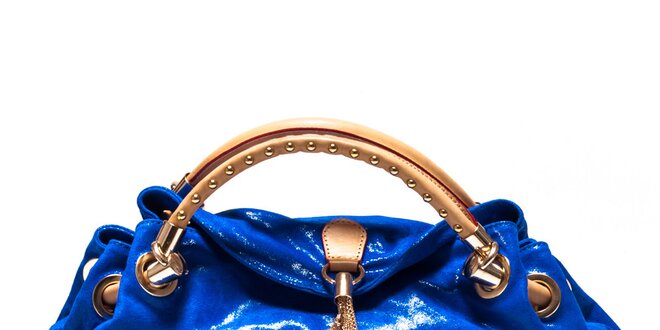 Dámska žiarivo modrá metalická kabelka Sonia Ricci