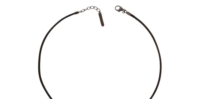 Dámsky čierny náhrdelník s guľou Emporio Armani