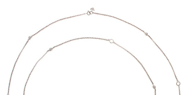 Dámsky strieborný náhrdelník s malými komponentami Emporio Armani