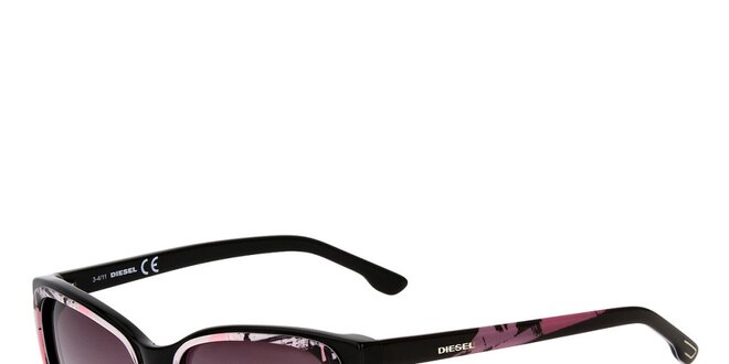 Dámske čierno-ružové slnečné okuliare Diesel