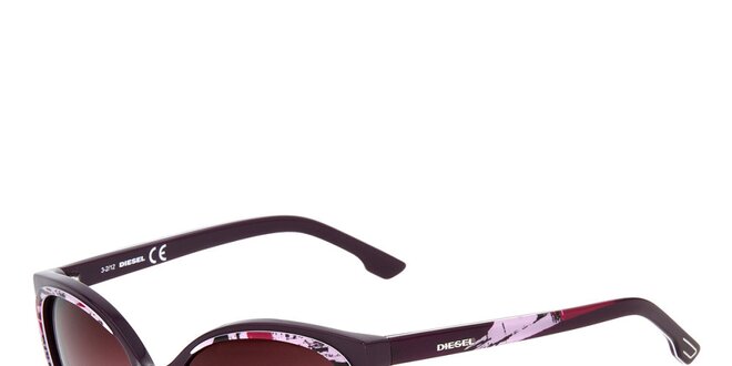 Dámske fialové slnečné okuliare s potiskom Diesel