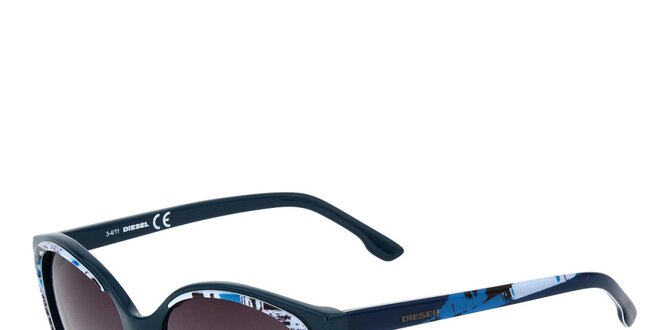 Dámske modré slnečné okuliare s potiskom Diesel