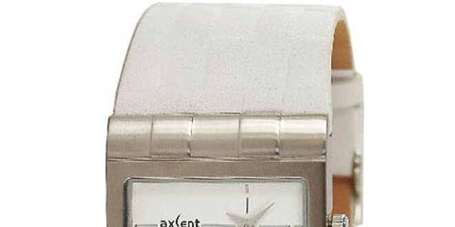 Pánske biele hodinky s oceľovým analogovým ciferníkom Axcent