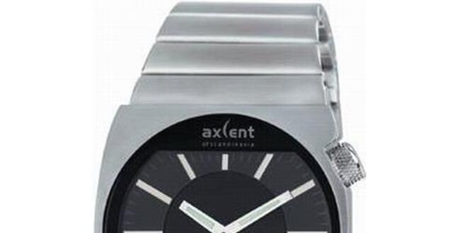 Pánske oceľové hodinky s gulatým analogovým ciferníkom Axcent