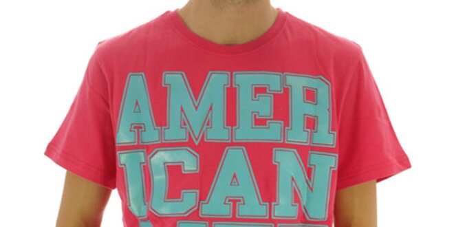 Pánske ružové tričko s nápisom American Life